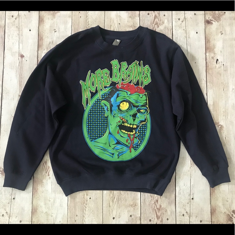 More brains zombie sweatshirt sweater shirt top